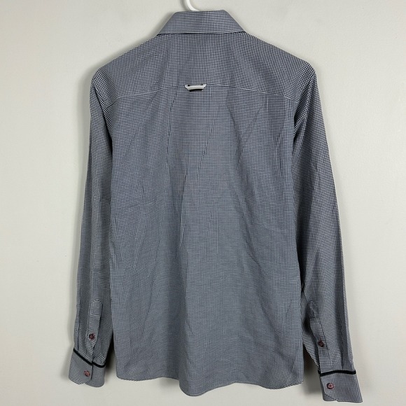 7 Downie St Mens Button Down Collared Shirt Mens Sz 3 or Small Blue Long Sleeve - Picture 4 of 15